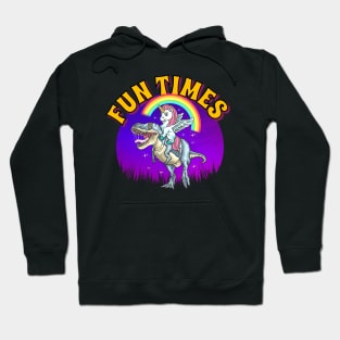 Unicorn Riding T-Rex Hoodie